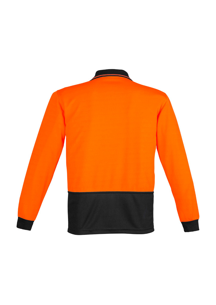 BASIC SPLICED Long Sleeve HI-VIS POLO SHIRT