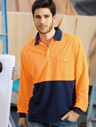 Adults Hi-Vis Safety Polo - Long Sleeve