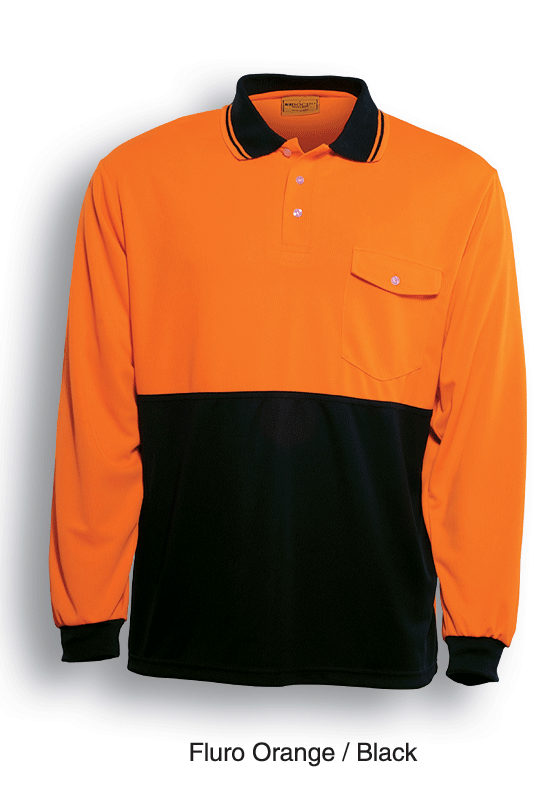 Adults Hi-Vis Safety Polo - Long Sleeve