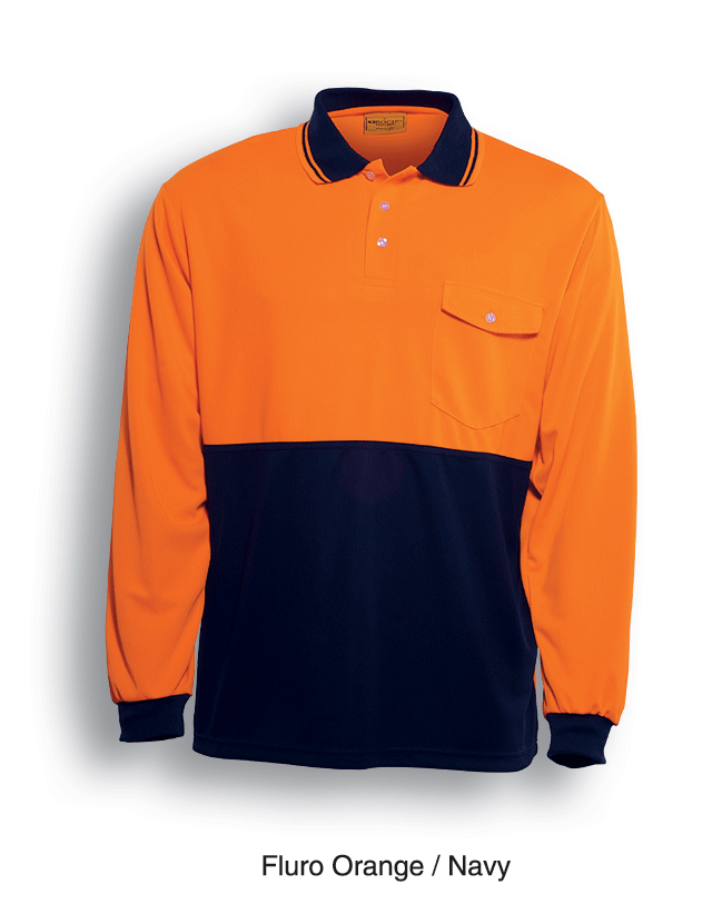 Adults Hi-Vis Safety Polo - Long Sleeve