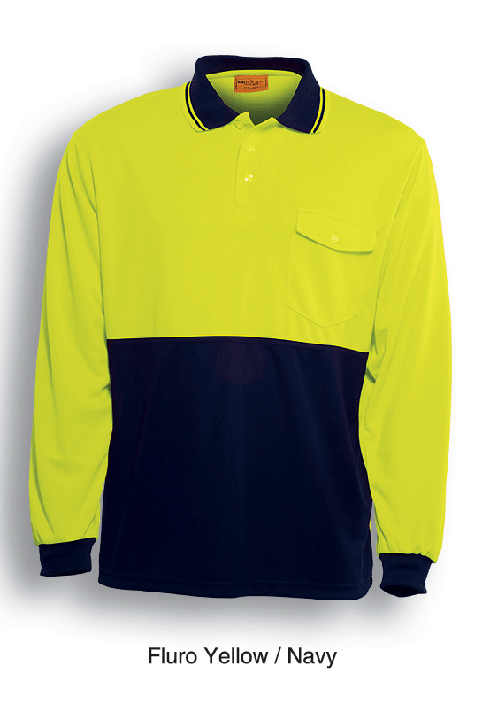 Adults Hi-Vis Safety Polo - Long Sleeve