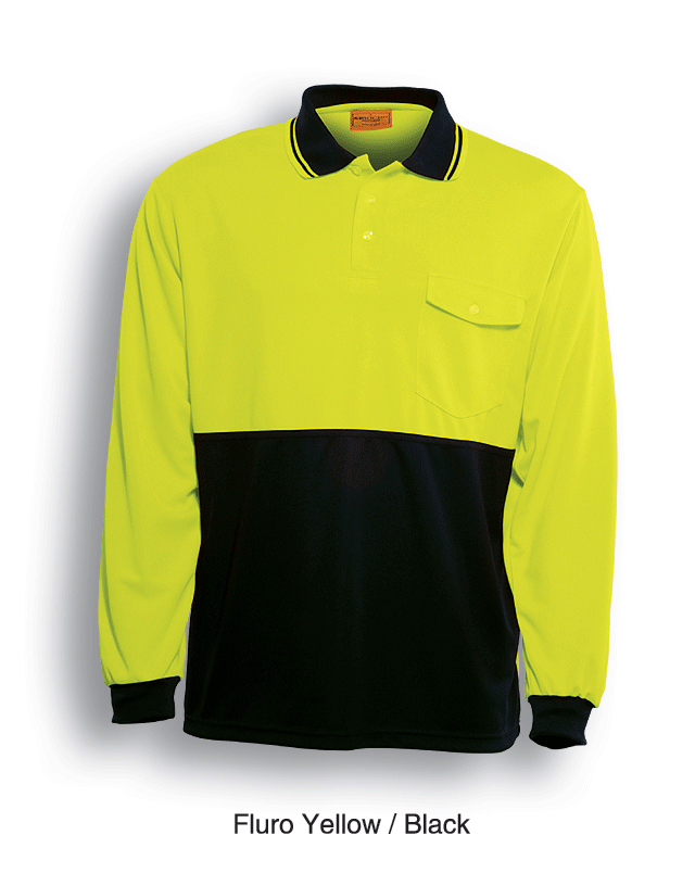 Adults Hi-Vis Safety Polo - Long Sleeve