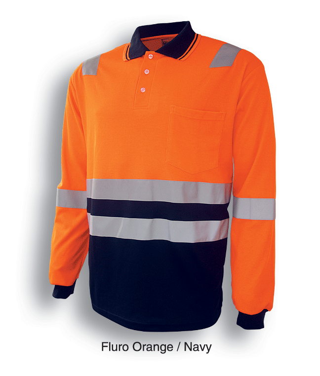 Adults Hi-Vis Polyface / Cotton Back Polo With Reflective Tape