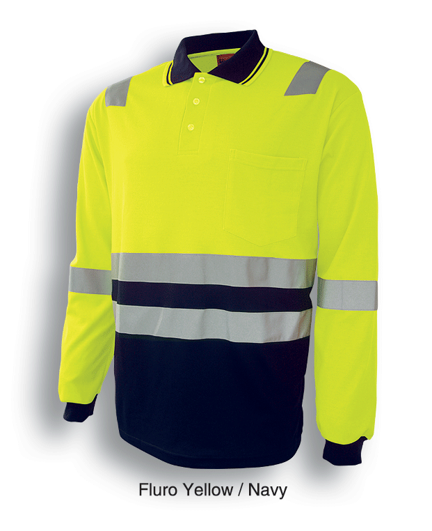 Adults Hi-Vis Polyface / Cotton Back Polo With Reflective Tape