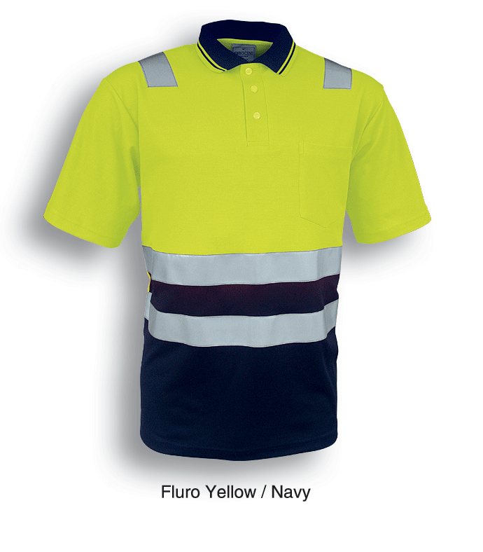 Adults Hi-Vis Polyface / Cotton Backed Polo With Reflective Tape