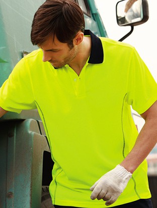 Adults Hi-Vis Stitch Essentials Polo Shirt - Click Image to Close