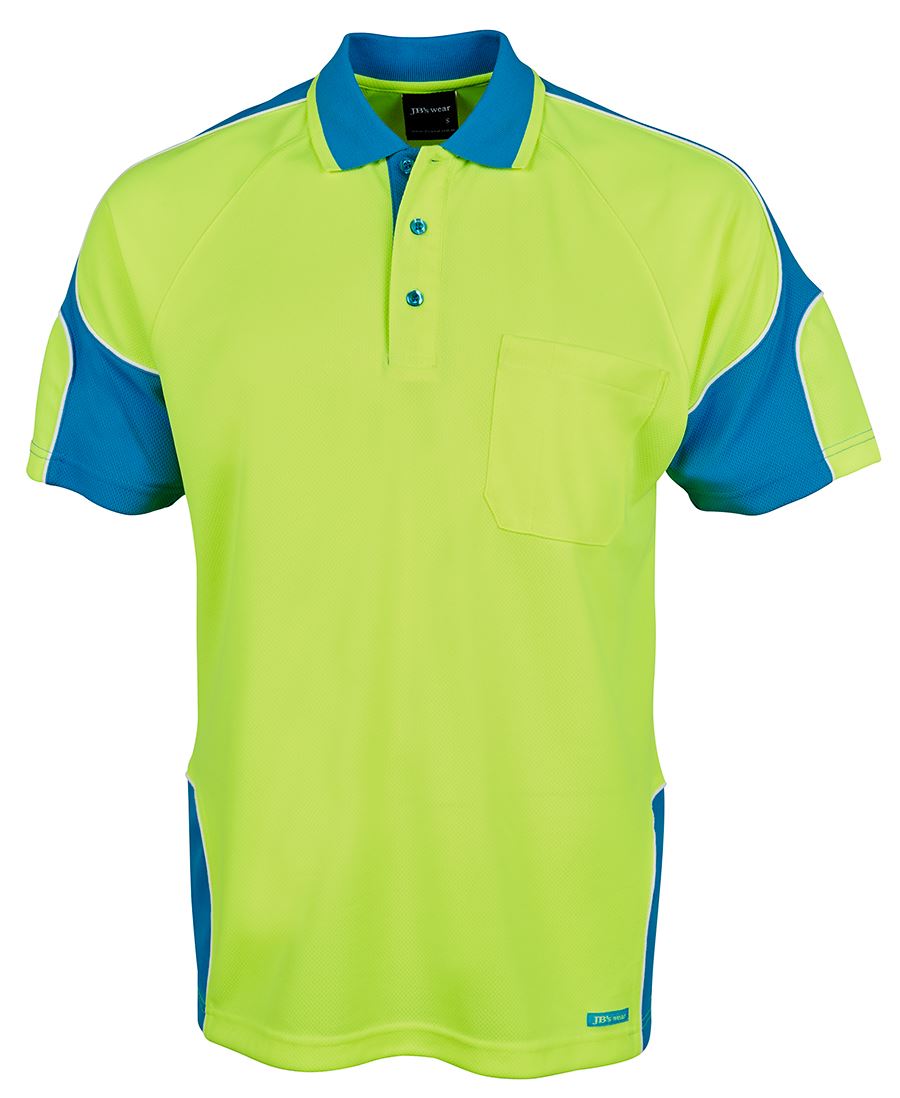 HI VIS SHORT SLEEVE ARM PANEL POLO