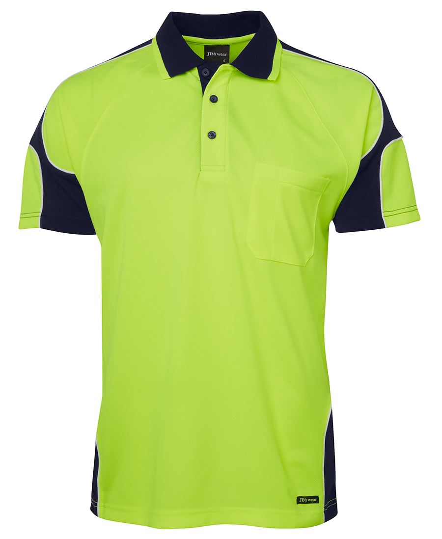 HI VIS SHORT SLEEVE ARM PANEL POLO