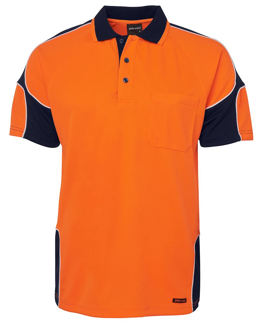 HI VIS SHORT SLEEVE ARM PANEL POLO