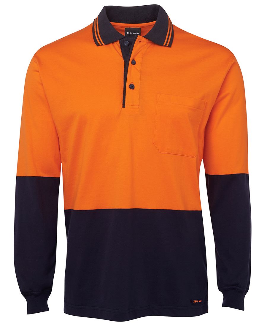 HI VIS LONGSLEEVE COTTON POLO SHIRT