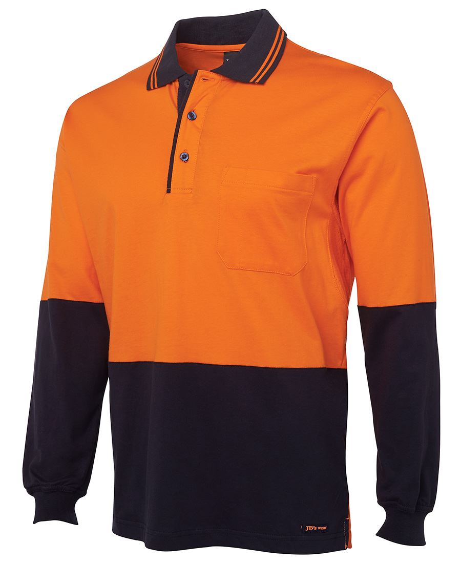 HI VIS LONGSLEEVE COTTON POLO SHIRT