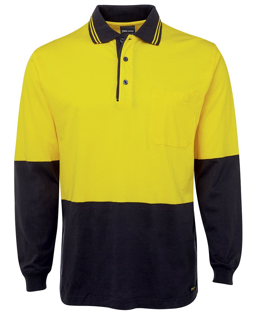 HI VIS LONGSLEEVE COTTON POLO SHIRT