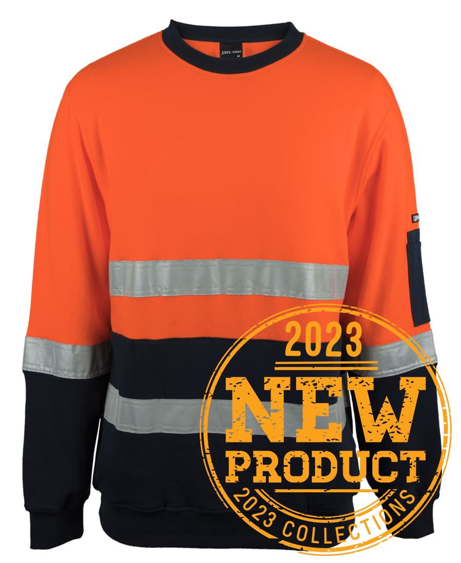 HI-VIS (D+N) 310 COTTON CREW NECK SWEATER