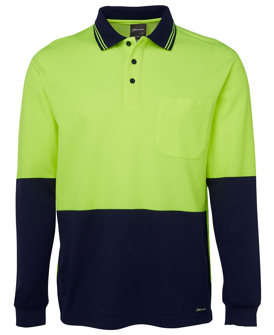 HI VIS LONGSLEEVE COTTON BACK POLO