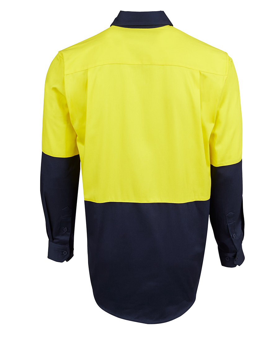 HI VIS Long Sleeve 190G CLOSE FRONT SHIRT