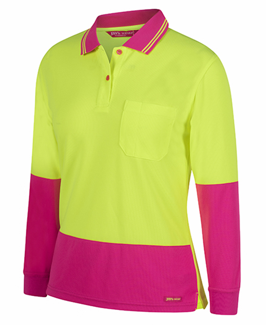 HI VIS LADIES LONGSLEEVE COMFORT POLO