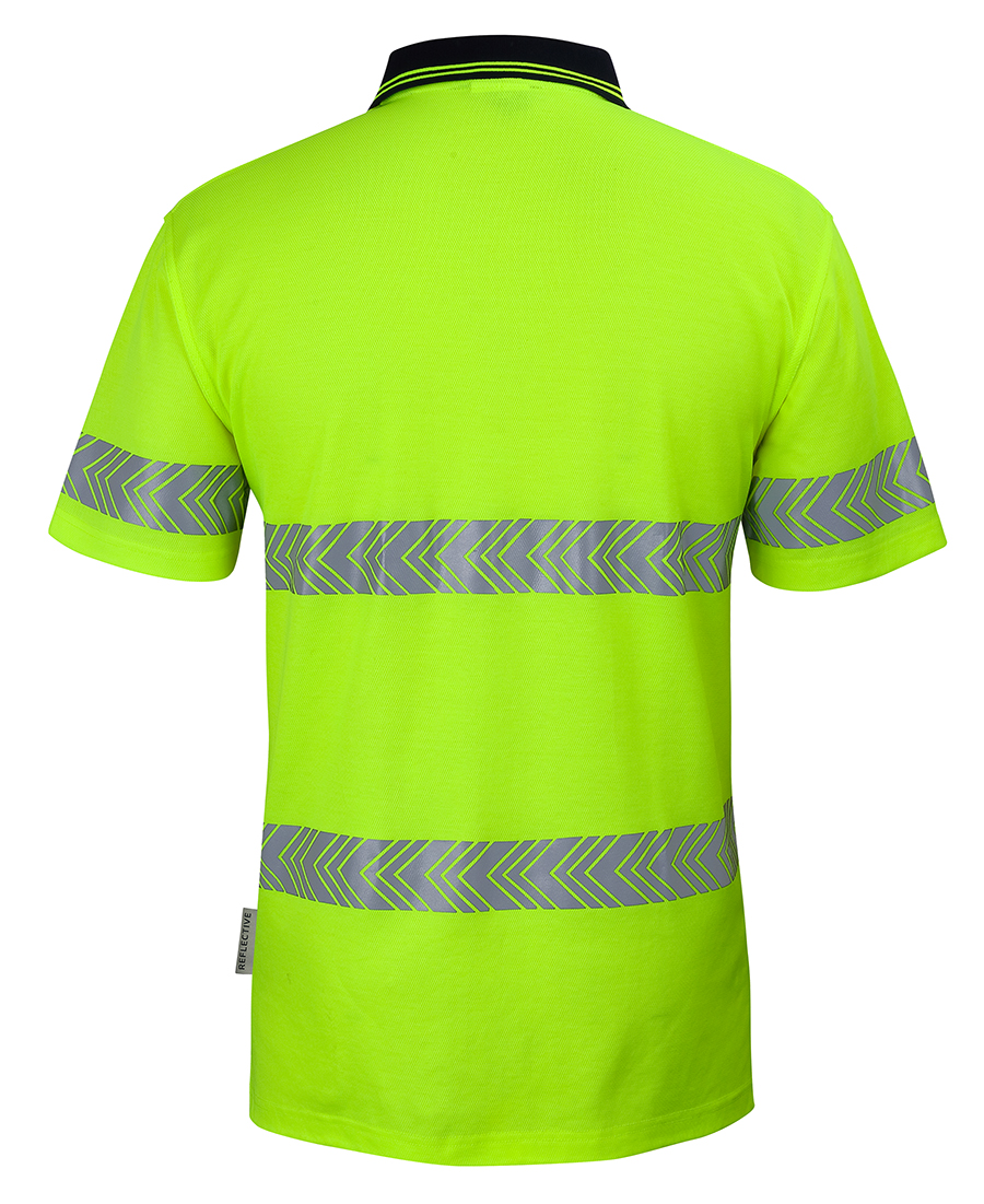 HI VIS (D+N) COTTON BACK S/S SEGMENTED TAPE POLO